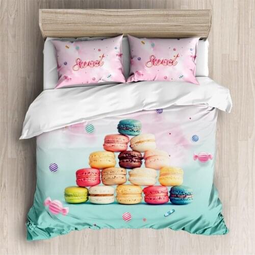 3D Pattern Food Desserts Theme Bedding Set twin queen king bedding set cute luxury full size sets pink bed comforter set duvet