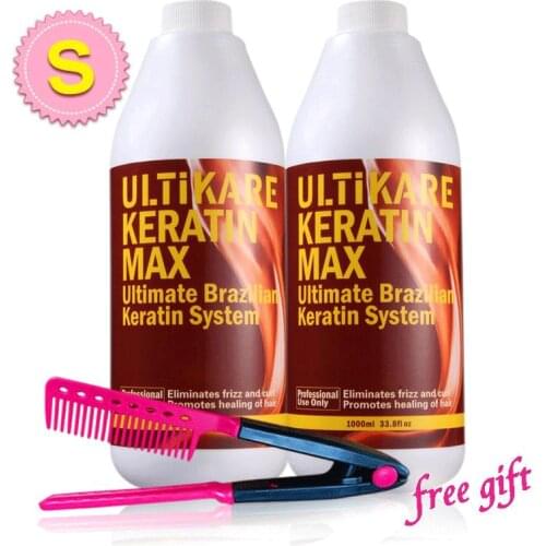 8% Formaldehyde Brazilian Keratin Treatment Straightening Shiny Smoothy Your Strong Dry Hair with Free Portable Red Comb