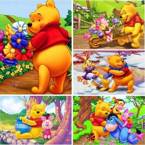 Full Drill Diamond Painting 5D DIY Diamond Mosaic Disney Winnie the Pooh Embroidery Cross Stitch Home Decoration