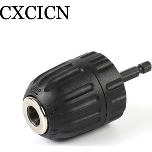 Keyless Drill Chuck Screwdriver to Drill Converter Conversion Tool 1/4-Inch Hex Shank Quick Change 0.8-10mm