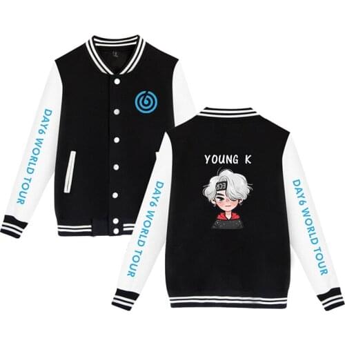 Kpop DAY6 World Tour Gravity Baseball Jacket Coats Men Women Hip Hop Hoodie Sweatshirt Tops Long Sleeve Hoodies Jackets 4XL