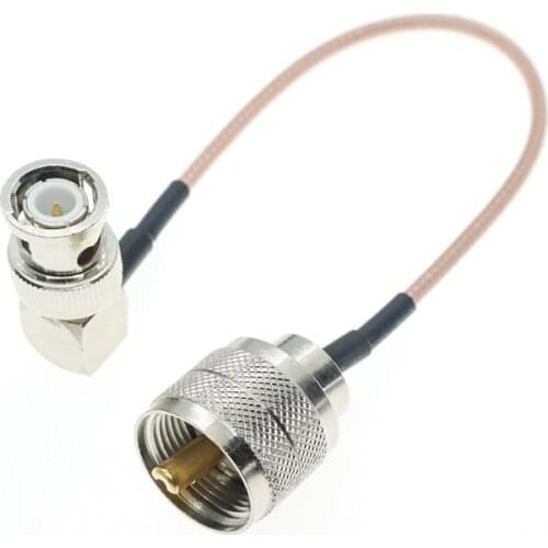 BNC Male Right Angle To UHF PL259 Male Connector Bulkhead Pigtail Jumper RF RG316 Cable S