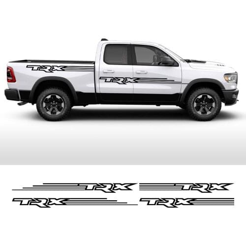 Pickup Body Side Stickers For Dodge RAM Rebel TRX Truck Graphics Skirt Stripes Decor Decals Vinyl Cover Auto Tuning Accessories