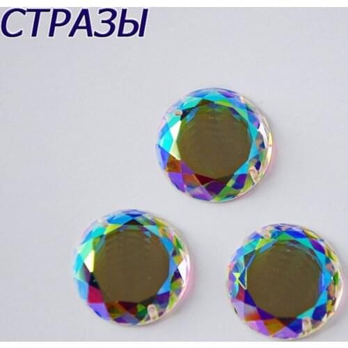 CTPA3bI 2010TH AB Round Sewing Accessories Rhinestones Flatback Super Mirror Glass Beads For Dance Dress Gym Suit Decoration
