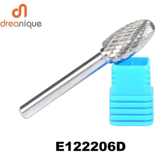 2pcs/lot E122206 oval 12*22mm carbide rotary burr file cutter grinding and abrasive tools milling bits burs bur 6mm shank