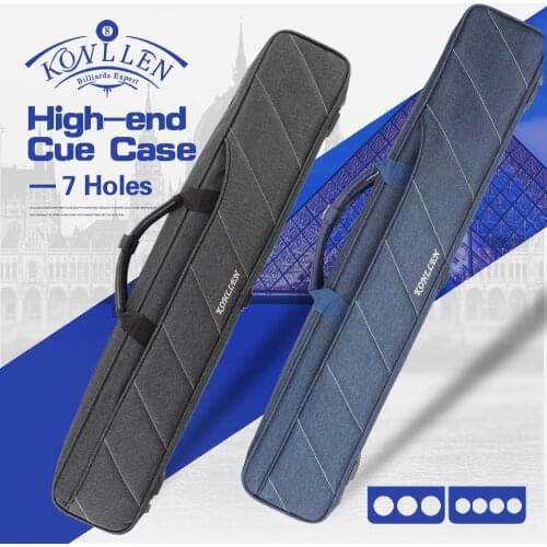 KONLLEN 7 Holes Pool Cue Case 3 Butts 4 Shafts Carrying Bag High Capacity Oxford Canvas Bag Wear-resistant Billiard Accessories