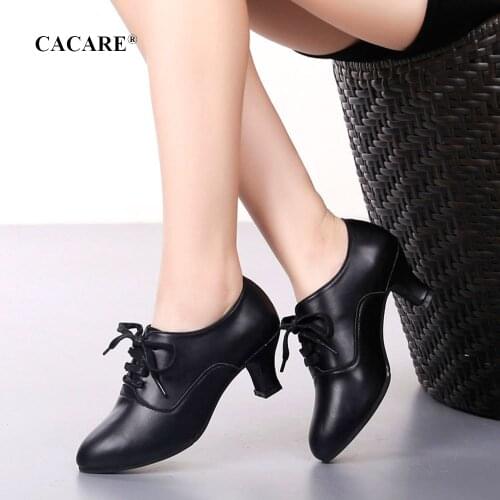 Leather Dance Shoes Contemporary Dance Shoes for Ballroom Latin Salsa Tango Flapper Chacha Dancing 6 Choices 5cm Heel D0037