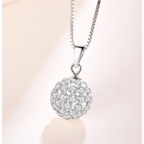 L&P New Fashion 925 Sterling High Quality Crystal Ball Necklace For Women Hot Sale Pendant Necklace Jewelry Wholesale