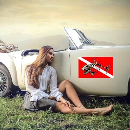 Hot Personality Skull Bone Fish Decal Vinyl Stickers Saltwater Window Car Stickers and Decals Vinyl JDM Car Bumper Decal PVC