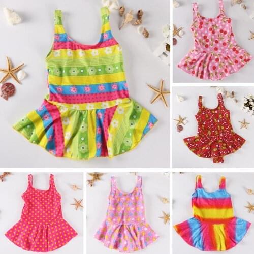 Fashion Summer Children Baby Girl Cartoon Print Cute Swimsuit One-piece Swimwear Girl Cartoon Print Swimwear