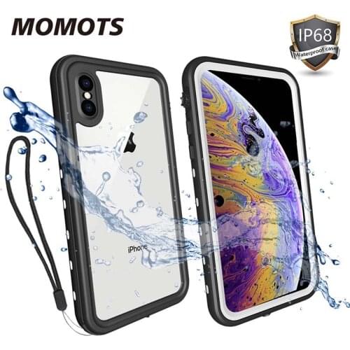 MOMOTS Waterproof Case for iPhone XR XS MAX Shockproof Cover for iPhone X XS Fundas Silicone Case 360 Full Protection