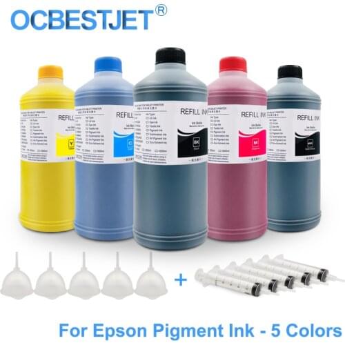 5x1000ML Universal Pigment Ink Refill Ink Kit For Epson 7700 9700 T3000 T5000 T7000 T3200 T5200 T7200 T3070 T3270 T5270 T7270