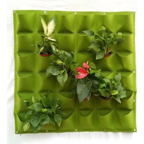 Wall Hanging Planting Bags Plant Grow Bags Vertical Wall Garden Planter Wall-mounted Felt Plant Pockets For Flower,Plant