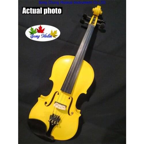 Excellent Yellow colors electric & acoustic violin 4/4 #7976