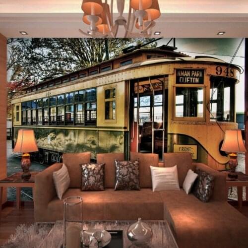 Dropship 3D Photo Wallpaper Modern Minimalist Tram Landscape Hotel Room TV Decoration Custom High Quality Wallpaper Murals