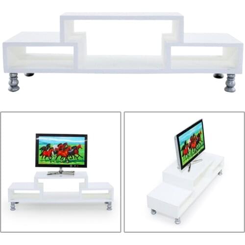 Handmade 1/12 Scale Doll House TV Cabinet BJD Tiny Model Bedroom DIY Decor