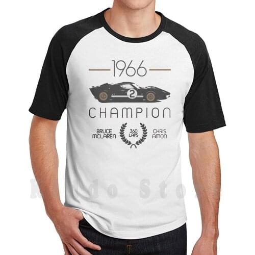 Circuit 1966 T Shirt Diy Big Size 100% Cotton Gt40 Le Mans Win 1966 Le Mans Lemans 24 Hours Bruce Mclaren 1966 Race Car