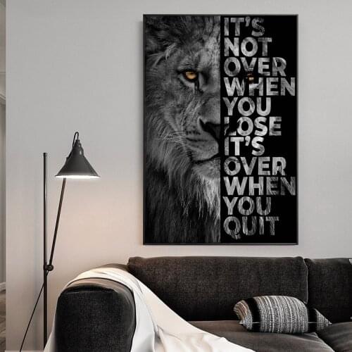 Lion Eyes And Inspirational Text On Canvas Print Nordic Poster Wall Art Picture For Living Room Wall Decoration Frameless