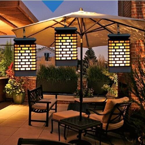 Solar Lights Outdoor Garden LED Flickering Flame Torch Light Waterproof Solar Powered Lantern Hanging Solar Sensor Light