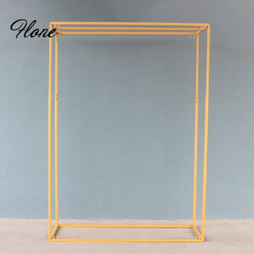 Wedding Arch Cuboid Pergola Flower Balloon Fixed frame Backdrop stand Retractable Height Metal Frame Party Home Decoration Props