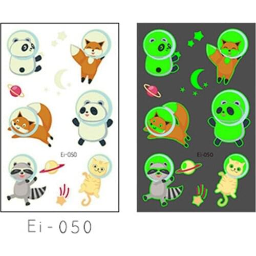Luminous Astronaut Universe Temporary Tattoos Sticker for Children Waterproof Tattoo Planets Star Space Man Kids Tatoos