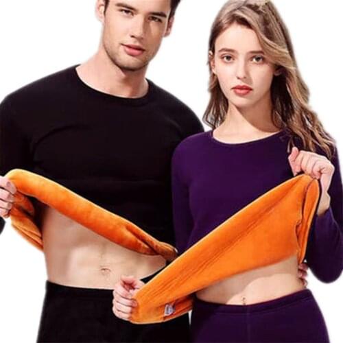 2020 New Winter Velvet Thick Lovers Thermal Underwear For Men Women Warm Layered Clothing Pajamas Long Johns Second Thermal Skin