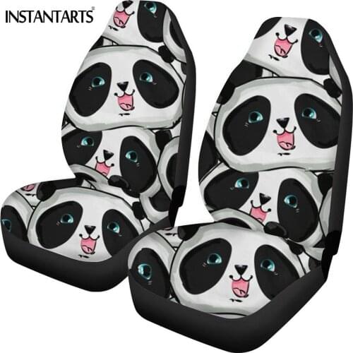 Universal Front Seat Covers Car Seat Protectors Lovely Animal Panda Black Auto Interior Sheet Accessories for Most Car,Sedan,SUV