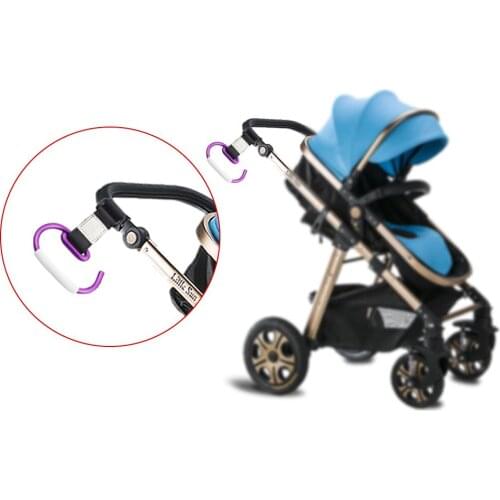 High Quality Baby Stroller Hooks Kids Pushchair Pram Hanger Carabiner Shopping Bag Clip Rotatable Hook With Strap And Hook