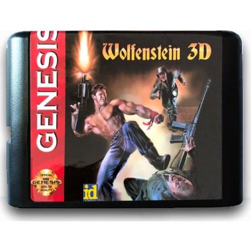 Wolfenstein 3D for 16 bit Sega MD Game Card for Mega Drive for Genesis US PAL Version Video Game Console