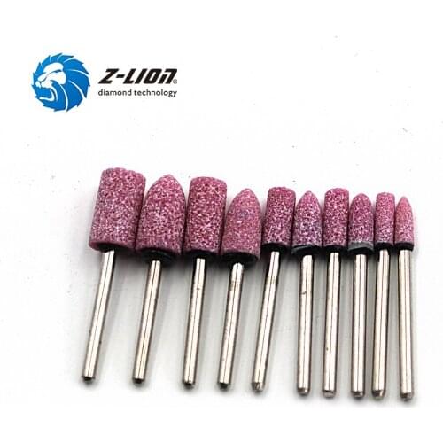 Z-LION 100pc Mini Flint Ceramic Corundum Grinding Wheel Head Abrasive Polishing Stone Rotary Tool