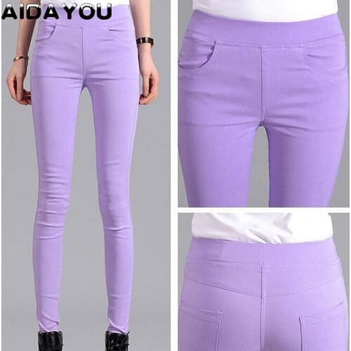 High Elastic Pants Womens Pencil Push Up Butt Lifting Straight Comfort Korean Style XL Good Stretchy Trouses ouc407