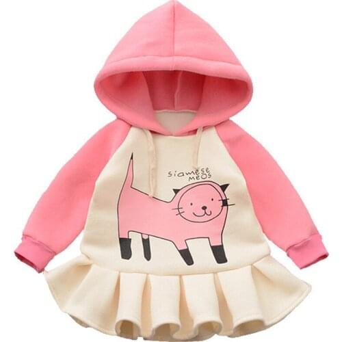 Little Girls Winter Hooded Dresses Long sleeve Sweatshirt Dress Baby Girl Birthday tutu Dress Childrens Costumes Kids Clothing