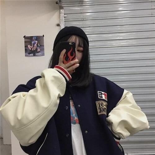 Winter jacket Harajuku Streerwear ins new punk fun Vintage hip-hop Chic female fashion plus size couple fashion hooded jacket