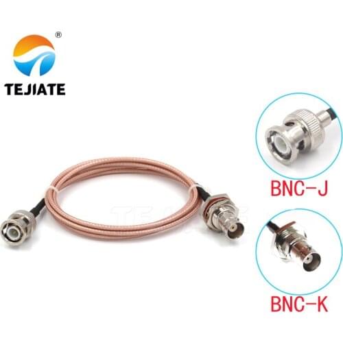 1PCS TEJIATE Adapter Cable BNC To BNC Type BNCJ Convert BNCK 8-90CM 1M 1.5M 2M Length Connector RG316 Wire