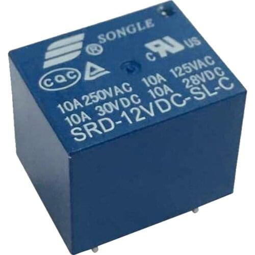 10Pcs SONGLE 12V 1 CH Relay SRD-12VDC-SL-C 250V AC 30V 10A DC Workshop