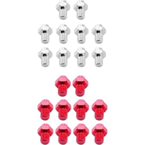 20 Piece Bike Pedal Screws Bike Pedal Bolts Fixed Studs Silver Red High Quality Aluminium Alloy Material