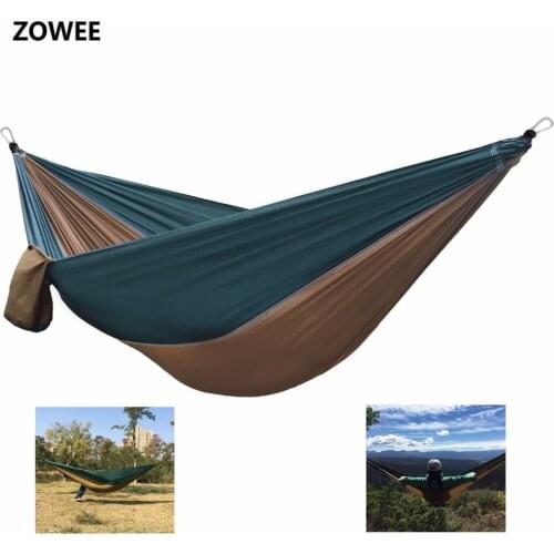 210T Nylon Parachute Hammock Light Weight Outdoor Camping Portable Single Hammock with hammock ropes and hammock carabiners
