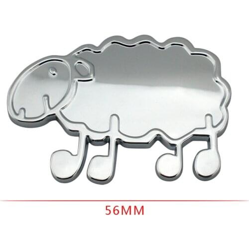3D chrome plastic DIY sheep car badge emblem trunk decor logo motor decal sticker