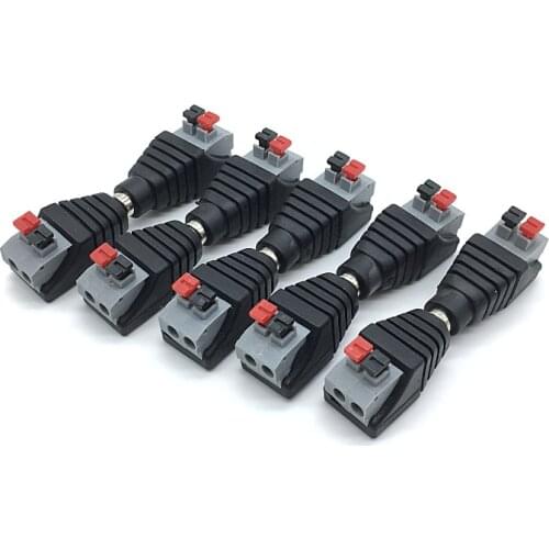 5sets DC Male Female Connector 2.1*5.5mm DC Power Jack Adapter Plug Connector for 3528/5050/5730 Single Color Led Strip