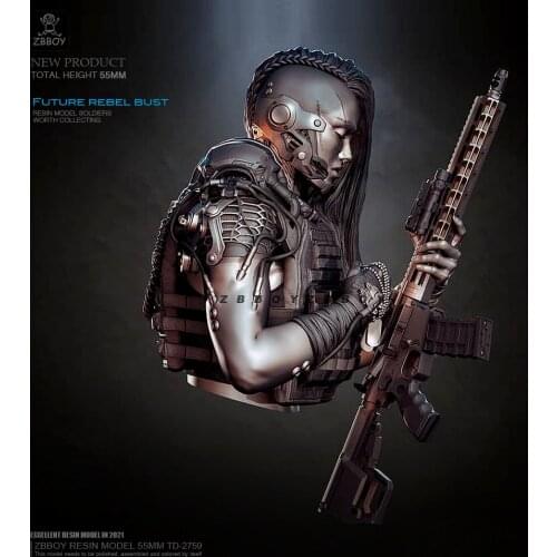 55mm Resin bust model kits figure beauty colorless and self-assembled TD-2759
