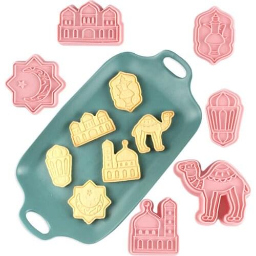6Pcs/Set Easter Plastic Mold EID Mubarak Biscuit Mould Diy Egg Rabbit Biscuit Cutter Fondant Maker Cake Baking Tools Party Decor