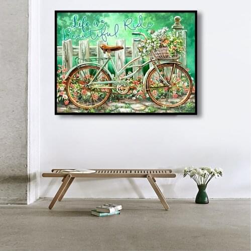 30x40 Diy Diamond Painting 5d for Home Decor ,Animals For Living Room Decoration ,Bicycle