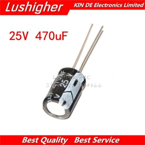 20PCS 25V470UF 8*12mm 470UF 25V 8x12 mm Aluminum Electrolytic Capacitor DIP