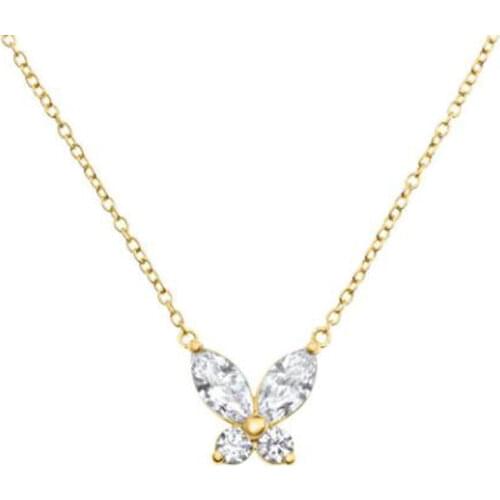 CANNER Real 925 Sterling Silver Necklace For Women Ins Mini Diamond Versatile Butterfly Jewelry Pendant Chain 18K Bijoux Collar
