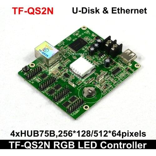 Free Shipping TF-QS2N Powerled USB-disk Ethernet ASynchronous HUB75 Full Color LED Card