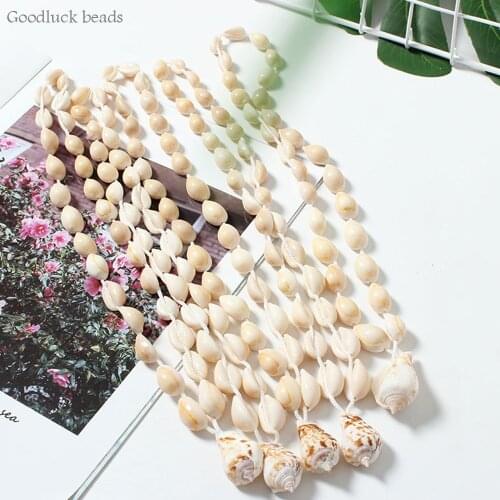 GOODLUCK beads Bulk Natural Milk White Conch Shell Necklace Women Handmade Pendant Necklace Seashell Ocean Beach Boho Jewelry