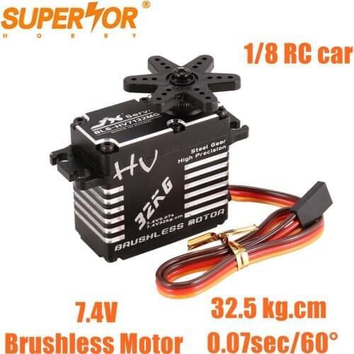 BLS-HV7132MG JX Servo 32.5KG 8.4V high speed 0.07 sec Steel Gear CNC Aluminium Digital Brushless Standard 1/5 RC car buggy truck