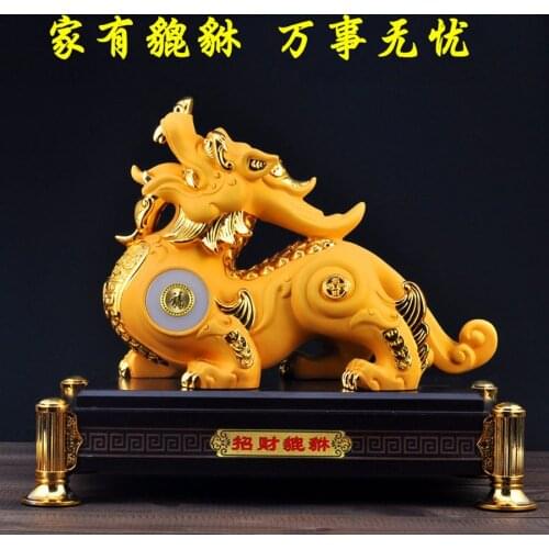 LARGE Asia HOME shop company business Prosperity GOOD luck Success gold-plating Fortune Dragon PI XIU FENG SHUI talisman statue