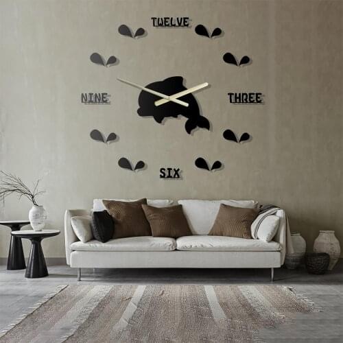 Clock style wall stickers without holes wall stickers DIY cartoon simple clocks quiet home living room study bedroom wall clock