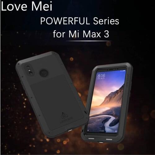 Love Mei Powerful Metal Armor Case For Xiaomi Mi Max 3 Waterproof Shockproof Rugged Full Body Protective Cover For Xiaomi Max 3